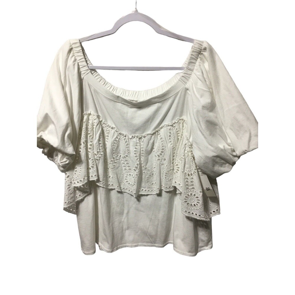 BP XXL White Eyelet Top NWT